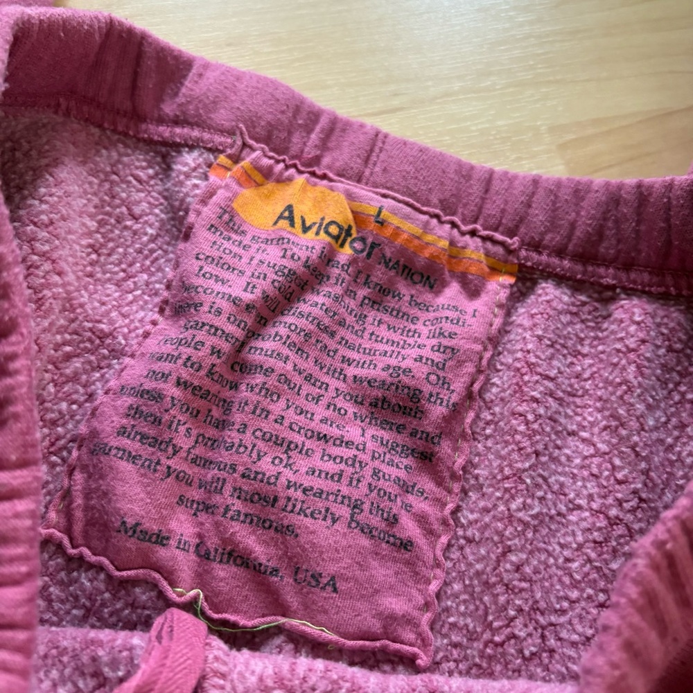 AVIATOR NATION 5 Stripe Sweatpants in a MagentaSize Large - Picture 3 of 9